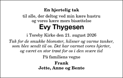 Taksigelsen for Evy Thygesen - Saxkøbing
