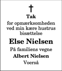 Taksigelsen for Else Nielsen - Voerså