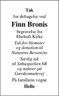 Taksigelsen for Finn Bronis - Randers NØ