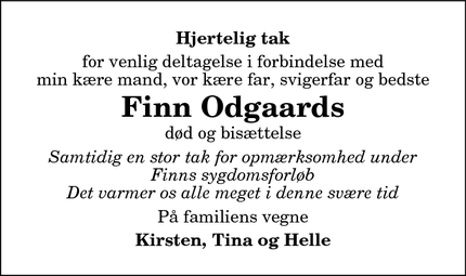 Taksigelsen for Finn Odgaard - Fjerritslev