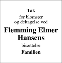 Taksigelsen for Flemming Elmer
Hansens - Karise