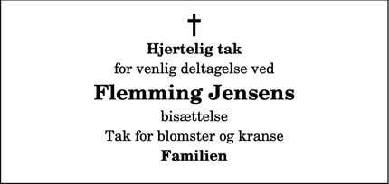 Taksigelsen for Flemming Jensens - Hurup Thy