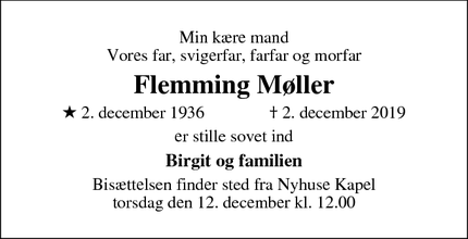 Dødsannoncen for Flemming Møller - Hillerød
