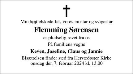 Dødsannoncen for Flemming Sørensen - Viborg