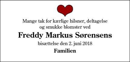 Taksigelsen for Freddy Markus Sørensens - Esbjerg