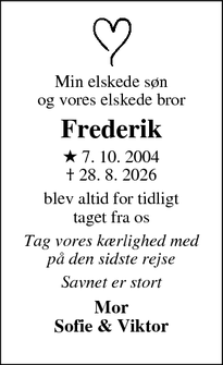 Dødsannoncen for Frederik - Ikast