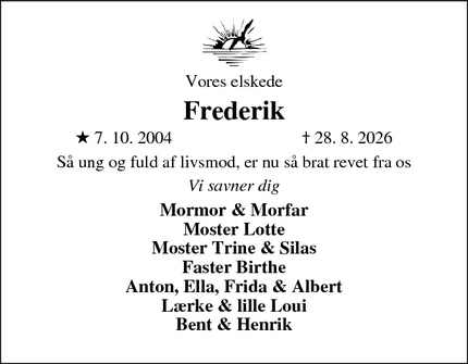 Dødsannoncen for Frederik - Ikast