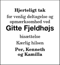 Taksigelsen for Gitte Fjeldhøj - Sakskøbing 