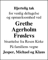 Taksigelsen for Grethe Agerholm Fr&oslash;slev - Skive