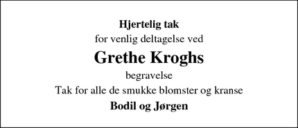 Taksigelsen for Grethe Kroghs - Randers