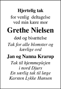 Taksigelsen for Grethe Nielsen - Brabrand