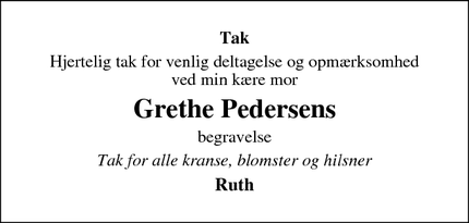 Taksigelsen for Grethe Pedersens - Ølgod
