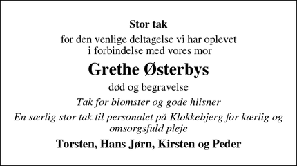Taksigelsen for Grethe Østerbys - Skjern