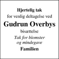 Taksigelsen for Gudrun Overbys - Ørum 