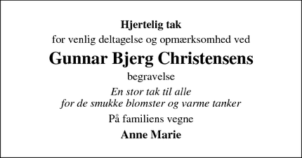 Taksigelsen for Gunnar Bjerg Christensen - Holsted