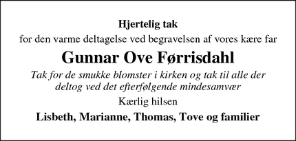 Taksigelsen for Gunnar Ove Førrisdahl - Randers SV