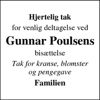 Taksigelsen for Gunnar Poulsen - Harboøre