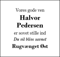 Dødsannoncen for Halvor Pedersen - Herning