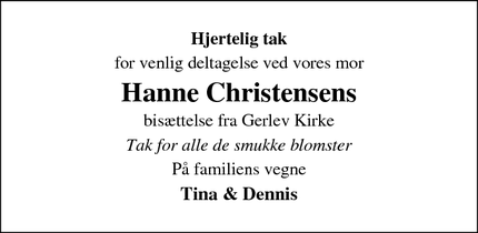 Taksigelsen for Hanne Christensen - Gerlev