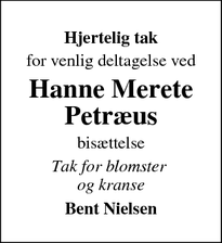 Taksigelsen for Hanne Merete Petræus - Birkerød