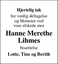 Taksigelsen for Hanne Merethe Lihmes - Næstved