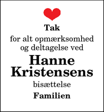 Taksigelsen for Hanne
Kristensens - Thisted