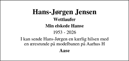 Dødsannoncen for Hans-J&oslash;rgen Jensen - Åbyhøj
