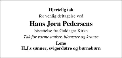 Taksigelsen for Hans Jørn Pedersen - Esbjerg V