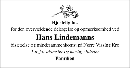 Taksigelsen for Hans Lindemann - Struer