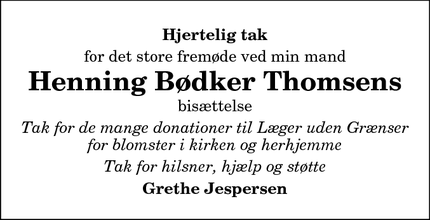 Taksigelsen for Henning Bødker Thomsens - Himmerland