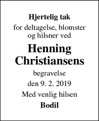 Taksigelsen for Henning Christiansens - Herlev