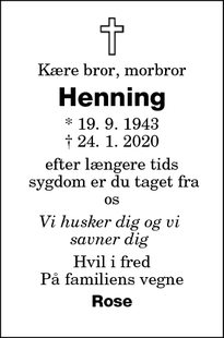 Dødsannoncen for Henning - Søllested