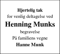 Taksigelsen for Henning Munks - Hvirring