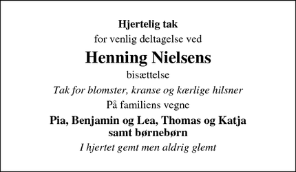 Taksigelsen for Henning Nielsen - Ølstykke
