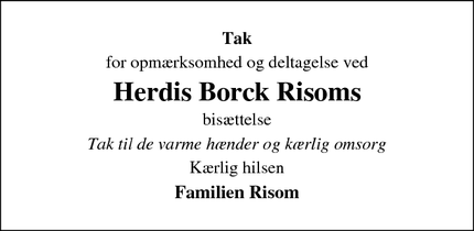 Taksigelsen for Herdis Borck Risoms - Lemvig