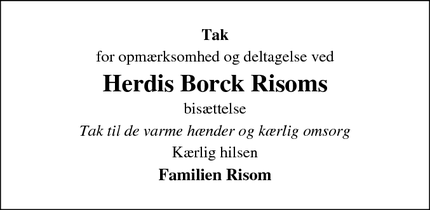 Taksigelsen for Herdis Borck Risoms - Lemvig