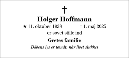Dødsannoncen for Holger Hoffmann - Vildbjerg