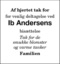 Taksigelsen for Ib Andersen - Maribo