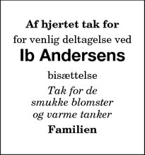 Taksigelsen for Ib Andersen - Maribo