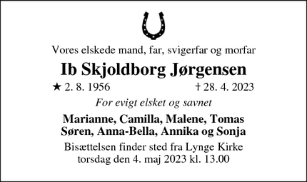 Dødsannoncen for Ib Skjoldborg Jørgensen - Lynge