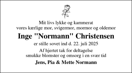 Taksigelsen for Inge "Normann" Christensen - Gilleleje