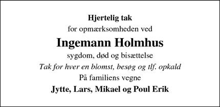 Taksigelsen for Ingemann Holmhus - Broby