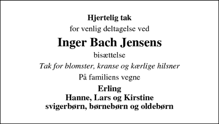 Taksigelsen for Inger Bach Jensen - Kalundborg