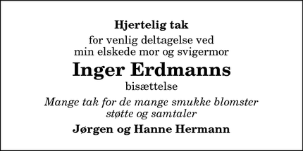 Taksigelsen for Inger Erdmanns - SÆBY
