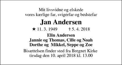 Dødsannoncen for Jan Andersen - Ebeltoft