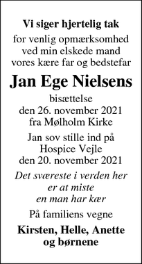 Taksigelsen for Jan Ege Nielsens - Vejle