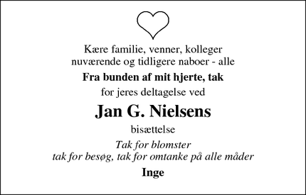 Taksigelsen for Jan G. Nielsens - Randers