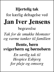 Taksigelsen for Jan Iver Jensen - Skærbæk