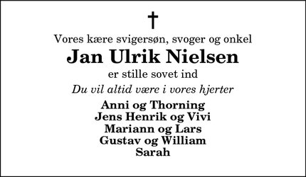 Dødsannoncen for Jan Ulrik Nielsen - Thisted