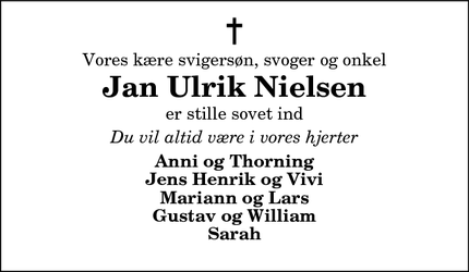 Dødsannoncen for Jan Ulrik Nielsen - Thisted